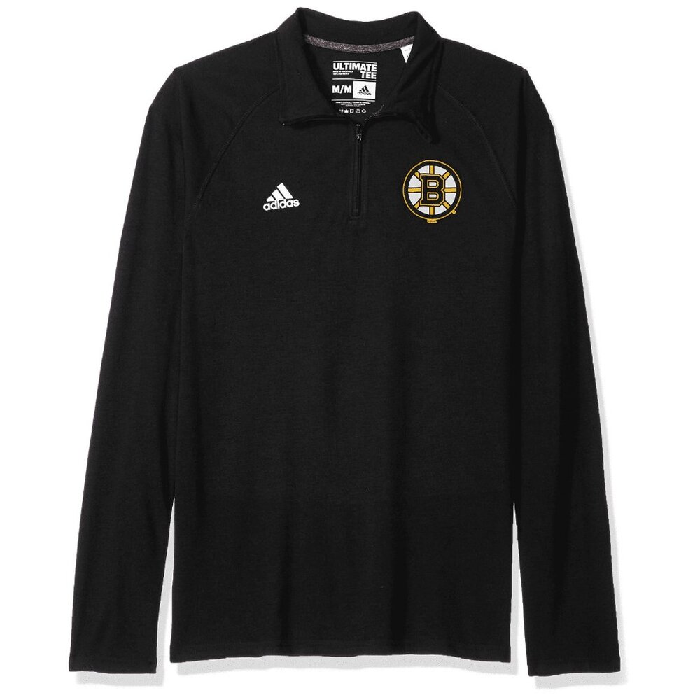 Adidas NHL Boston Bruins 1/4 Zip Tee (S) Pullover Shirt NWT $60 Unisex Hockey